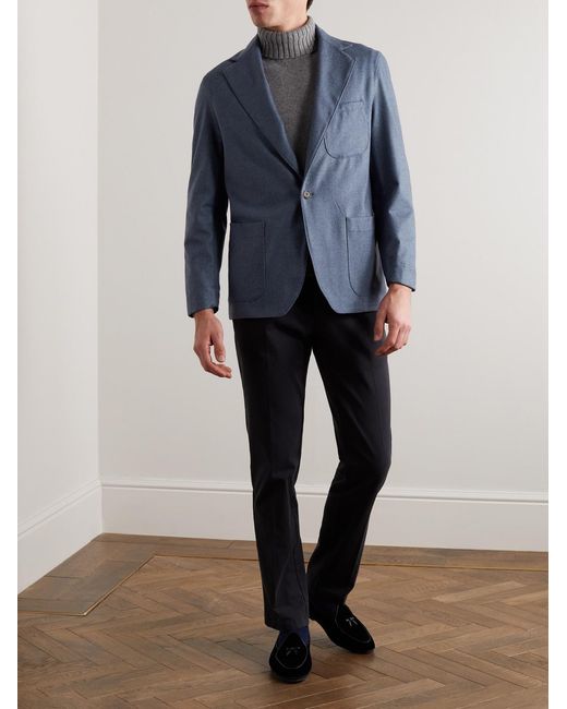 STÒFFA Blue Wool-Flannel Blazer for men