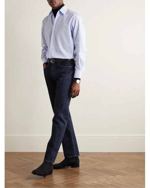 Saman Amel Blue Slim-fit Straight-leg Selvedge Jeans for men
