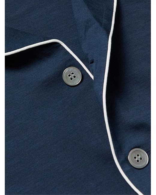 Derek Rose Blue Basel Stretch Micro Modal Jersey Pyjama Set for men
