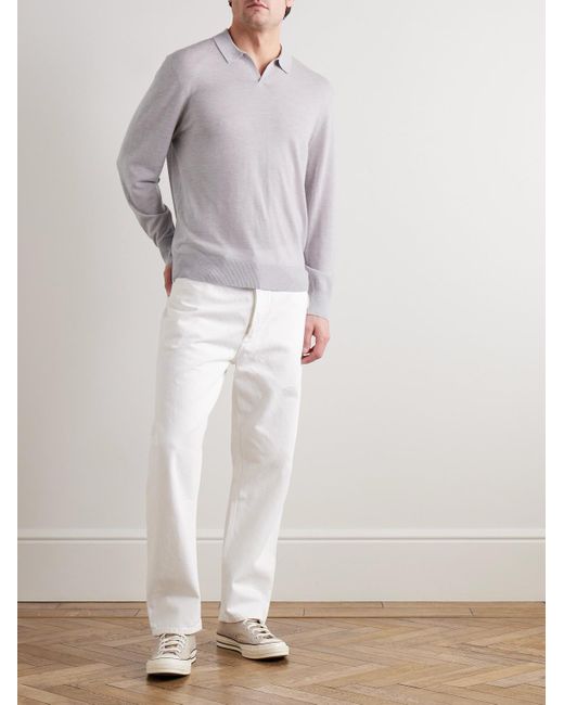 James Perse Gray Cashmere Polo Shirt for men