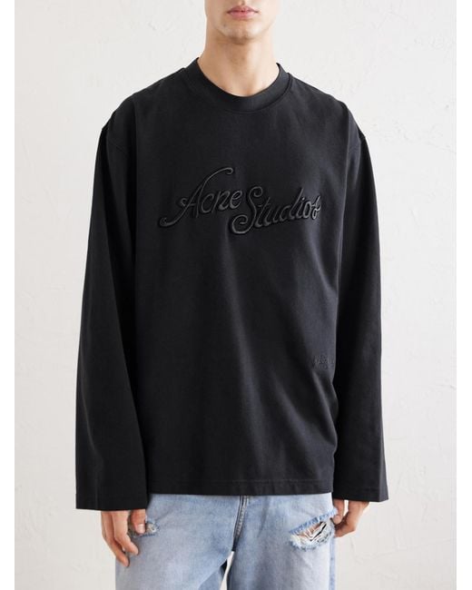 Acne Blue Logo-print Cotton-jersey T-shirt for men