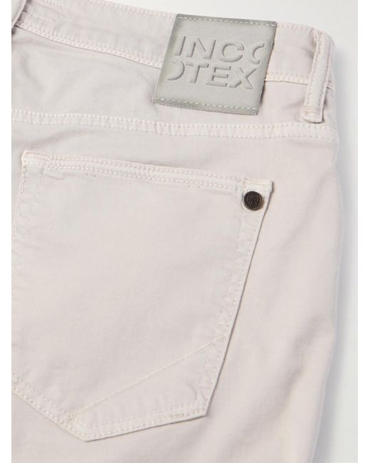 Incotex Natural Slim-fit Cotton-blend Trousers for men