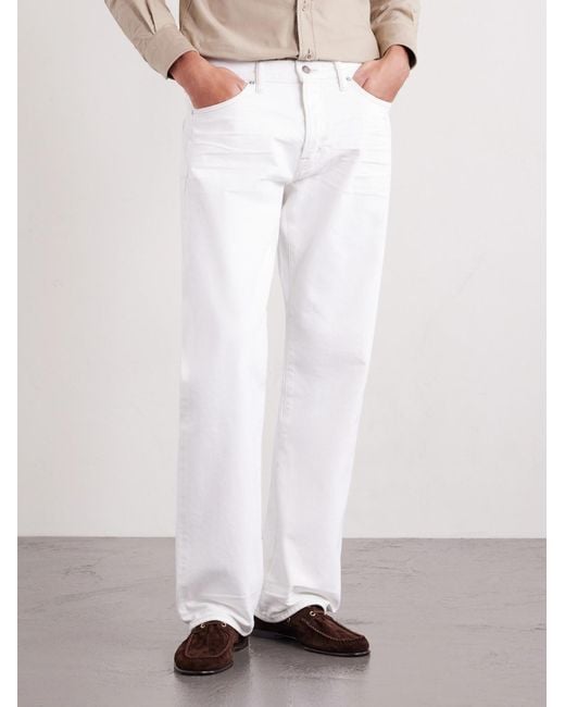 Tom Ford White Straight-Leg Selvedge Jeans for men