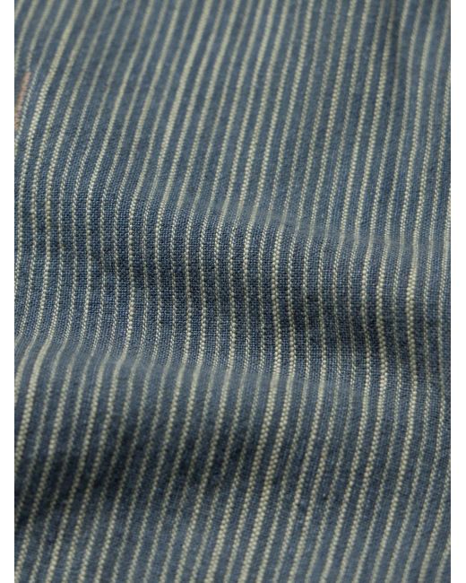 RRL Blue Graham Striped Denim Jacket for men