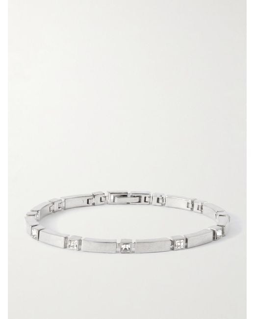 Saint Laurent Natural Crystal-embellished Silver-tone Bracelet for men