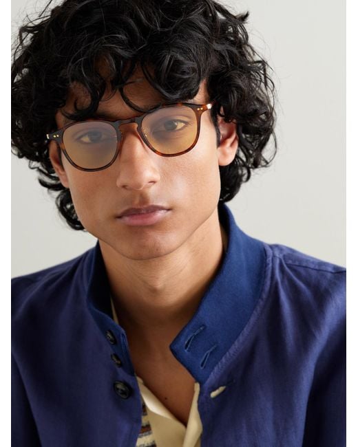 Garrett Leight Natural Hampton J Sun Round-Frame Tortoiseshell Acetate Sunglasses for men