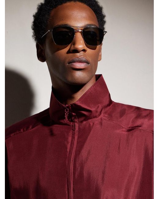 Saint Laurent Metallic Aviator-style Silver-tone Sunglasses for men