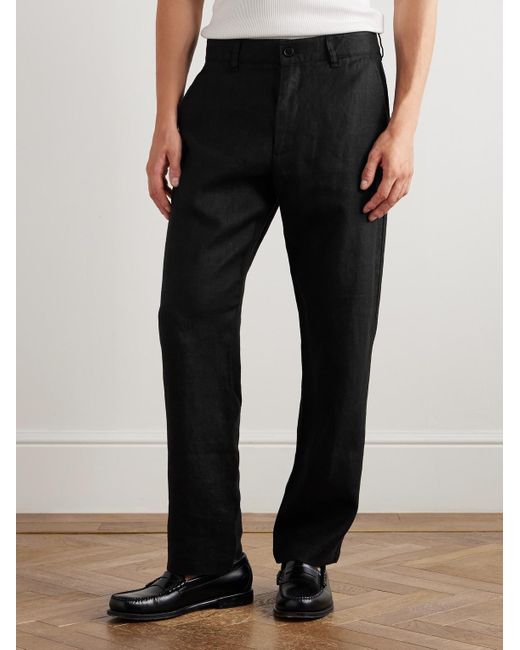NN07 Black Aden 1454 Straight-leg Linen Suit Trousers for men