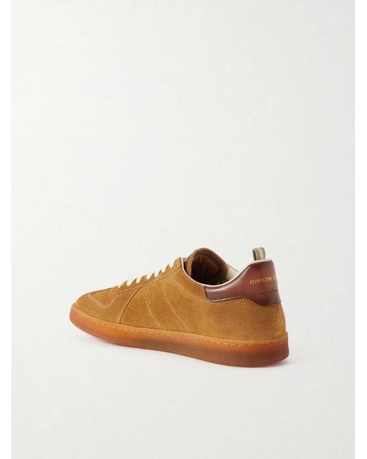 Officine Creative Brown Militia 002 Leather-trimmed Suede Sneakers for men