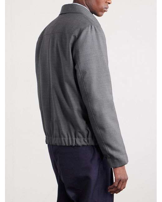 Slowear Gray Wool-canvas Blouson Jacket for men