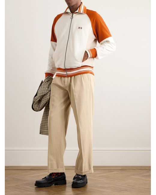 Giacca sportiva in jersey di cotone con logo ricamato di Nicholas Daley in White da Uomo
