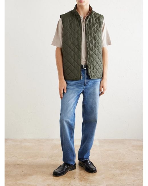 Peter Millar Green Essex Quilted Shell Vest for men
