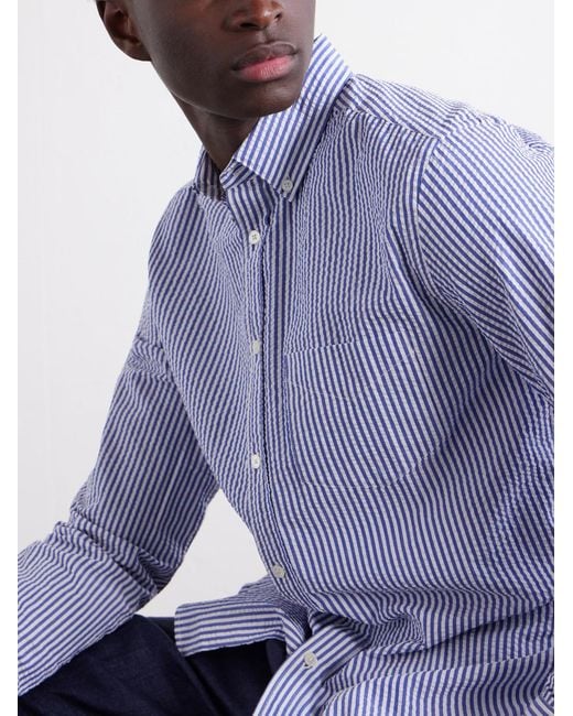 Portuguese Flannel Purple Atlantico Checked Cotton Shirt for men