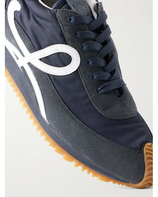 Loewe Blue Flow Runner 2.0 Suede-Trimmed Shell Sneakers for men