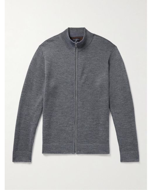 Club Monaco Gray Slim-fit Double-faced Wool Zip-up Cardigan for men