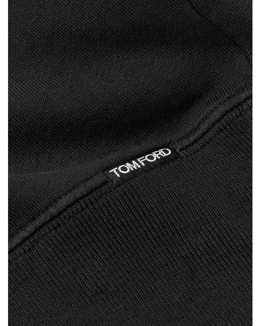 Tom Ford Black Garment-dyed Cotton-jersey Sweatshirt for men
