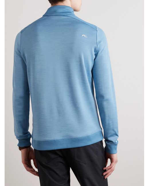 Kjus Blue Slim-fit Stretch-jersey Half-zip Golf Top for men