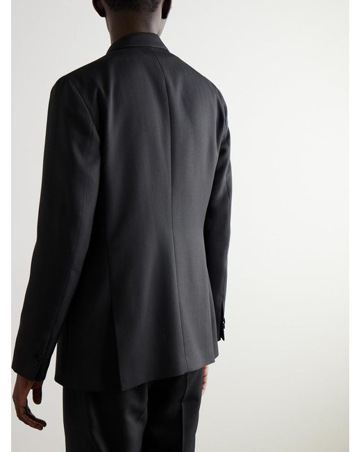 Mr P. Black Double-Breasted Woven Suit Jacket for men