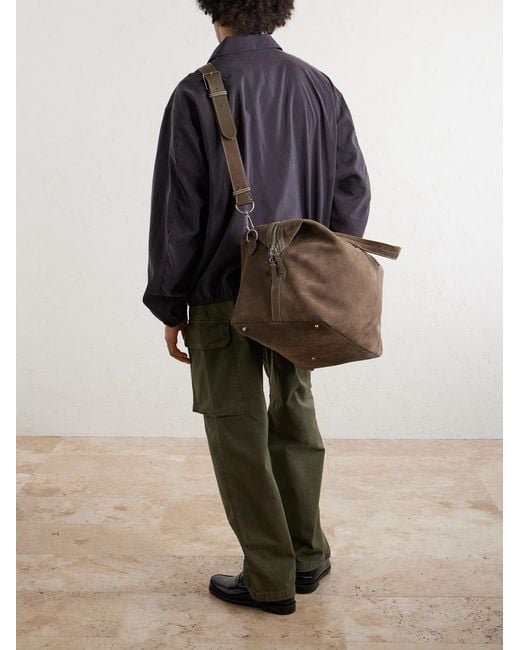 Metier Brown Nomad Suede Weekend Bag for men