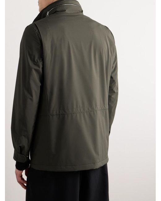 Loro Piana Green Traveller Windmate Shell Hooded Jacket for men
