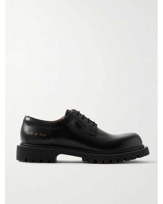 Common Projects Black Leather Derby Shoes for men