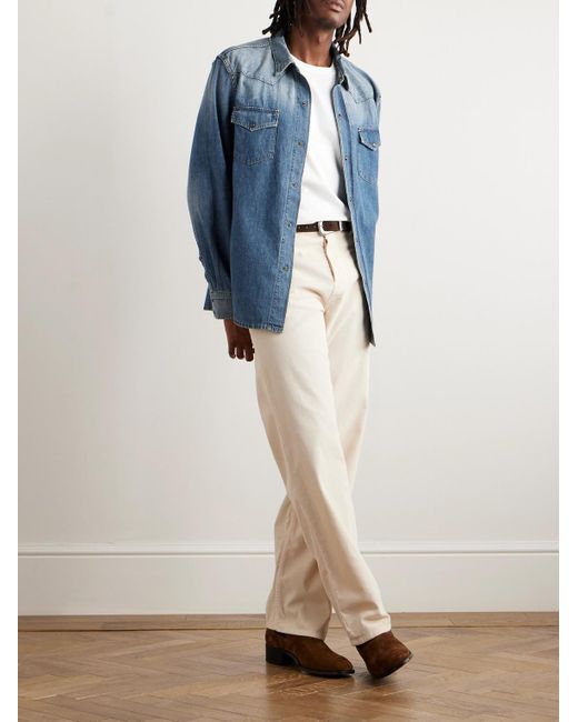 Nili Lotan Blue Travis Denim Shirt for men