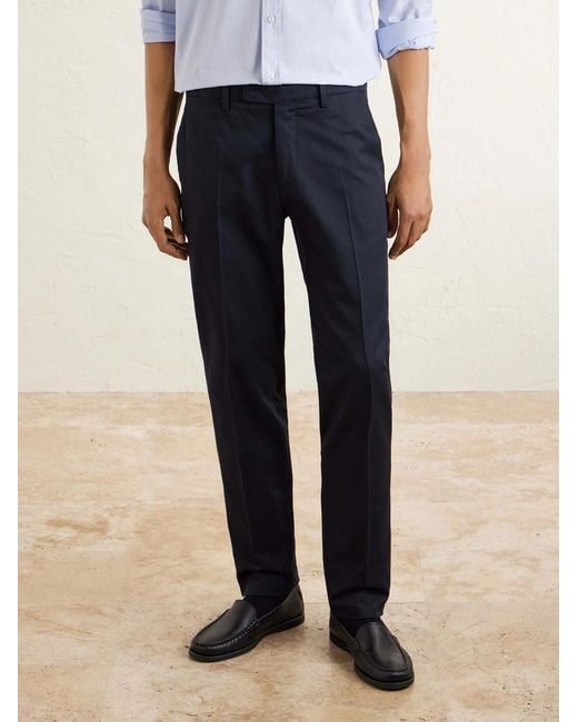 Boglioli Blue Tapered Lyocell And Cotton-blend Twill Suit Trousers for men