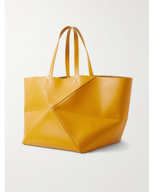 Loewe Yellow Extra Large Leather Puzzle Fold Tote Bag for men
