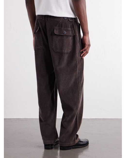 FRIZMWORKS Brown Straight-Leg Cotton-Corduroy Trousers for men