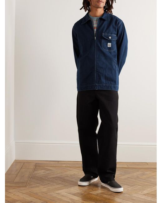 Nudie Jeans Blue Jimmy Logo-appliquéd Utility Denim Jacket for men