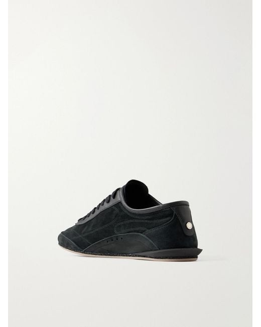 Dolce & Gabbana Black Leather-Trimmed Suede Sneakers for men
