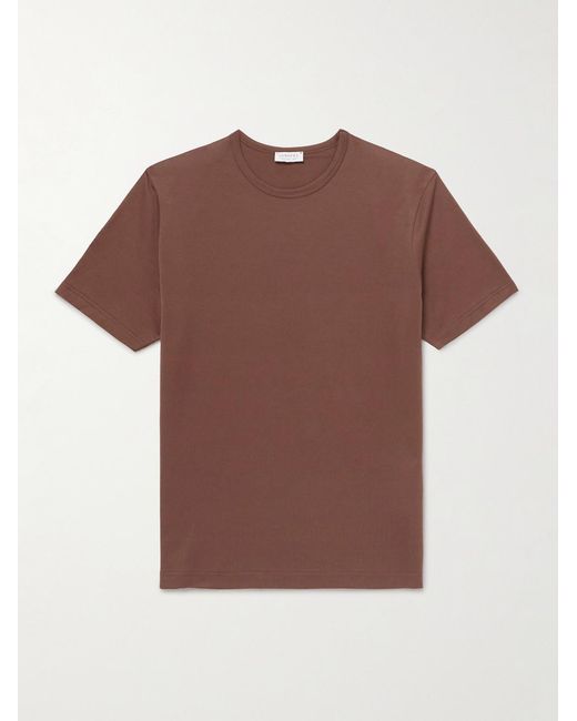 Sunspel Brown Slim-Fit Cotton-Jersey T-Shirt for men