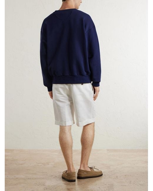 Polo Ralph Lauren Blue Wimbledon Logo-Embroidered Cotton Sweatshirt for men