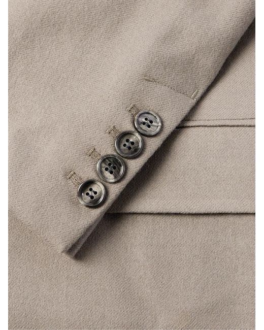 AMI Natural Double-Breasted Wool-Twill Blazer for men