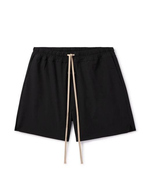 Fear Of God Black Straight-Leg Tech-Jersey Drawstring Shorts for men