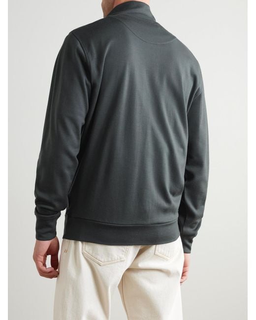 Orlebar Brown Gray Isar Merino Wool-jersey Half-zip Sweatshirt for men