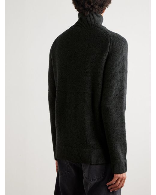 Camionair Wool-Blend Half-Zip Sweater di Altea in Black da Uomo