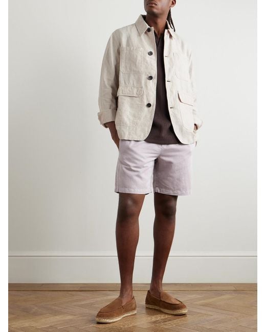 Mr P. White Linen Overshirt for men