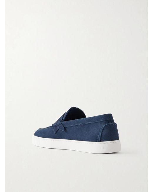 Christian Louboutin Blue Harold Suede Loafers for men
