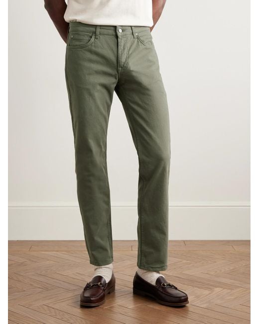 NN07 Green Tony 1923 Slim-Fit Garment-Dyed Organic Cotton-Blend Twill Trousers for men