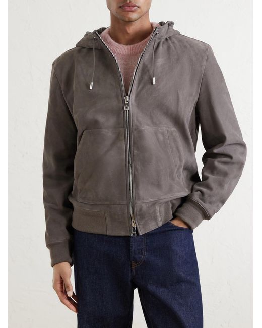 Mr P. Gray Suede Hoodie for men