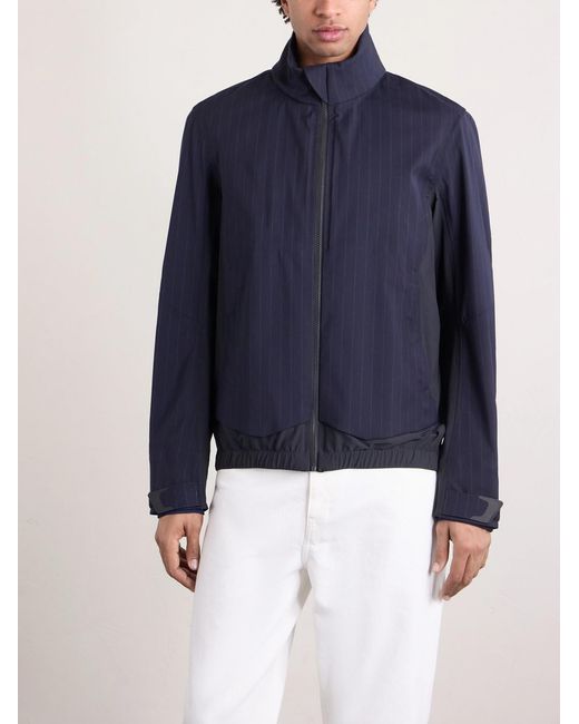 Sease Blue Wind Seeker Pinstriped Virgin Wool-blend Jacket for men