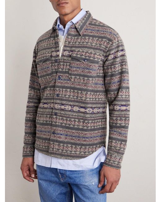 RRL Gray Wool-blend Overshirt for men