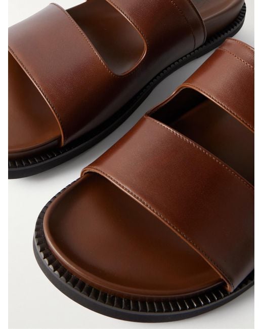 J.M. Weston Brown Leather Sandals for men