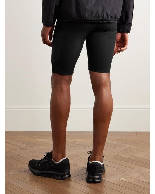 District Vision Black Cargo Compression Panelled Stretch-Jersey Half-Length Tights for men