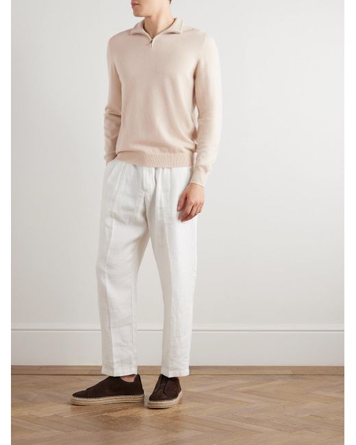 Fedeli Natural Favonio Slim-Fit Cashmere Half-Zip Sweater for men