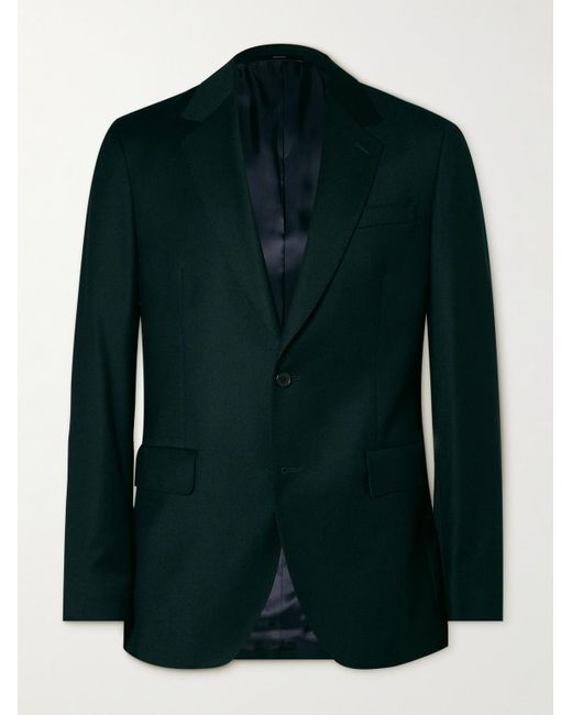 Paul Smith Green Wool And Cashmere-blend Flannel Blazer for men