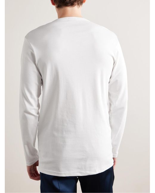 Tom Ford White Stretch-Cotton Jersey Henley Pyjama T-Shirt for men