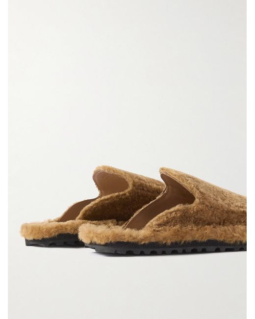 Dries Van Noten Brown Shearling Mules for men