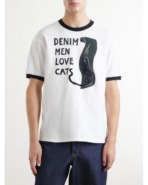 Kapital Natural Embellished Printed Cotton-Jersey T-Shirt for men
